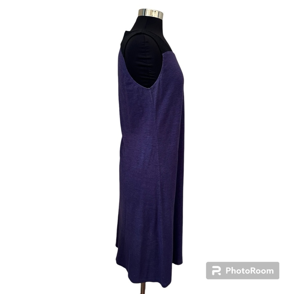 Eileen Fisher Organic Cotton Blend Purple-Black Midi Dress Size S - Picture 5 of 12